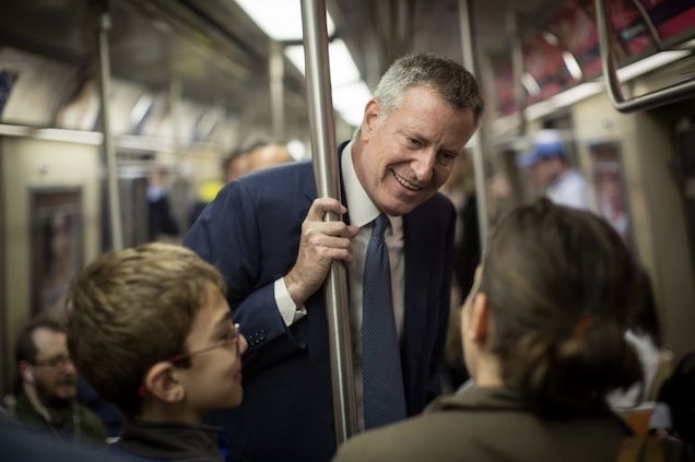 The mayor takes the subway last Friday